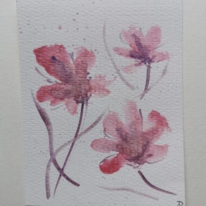 Set di 2 immagini di fiori, immagine di fiori, biglietto di fiori, acquerello, fiori acquerellati, astratto, originale, fiori, murale, regalo, festa della mamma, biglietto di fiori