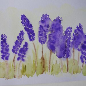 ACQUERELLO DI FIORI, primavera, acquerello, acquerello di fiori, dipinto di fiori astratto, originale, unico, fiori viola, immagine di fiori, biglietto di fiori, regalo