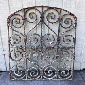 Antique Wrought Iron Arched Window Grate