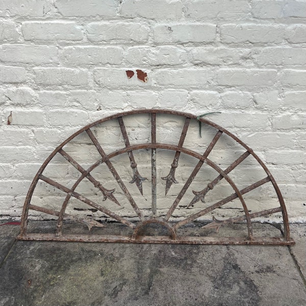 Antique Wrought Iron Window, gate, or balcony Grate, Antique Architectural Grille, Tunisian, French, Victorian Iron Window, Smaller Arch