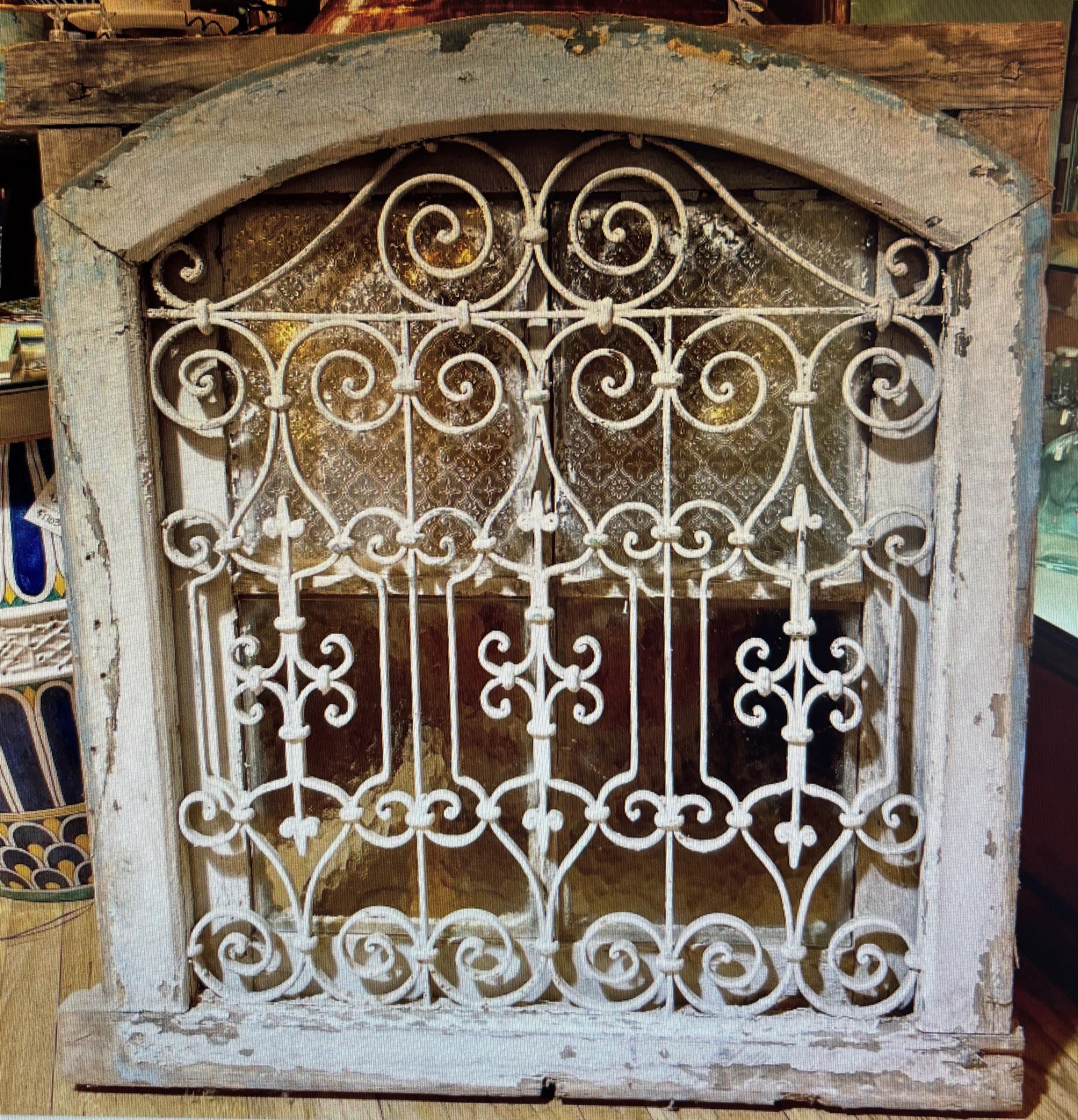 家具 Iron Window 家具 Iron Window Antique Wrought Iron Framed Window - Rectangle