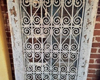 Window Frame Gray Iron Antique Style 54 X 98cm - View #7