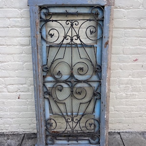 Framed Wrought Iron Window Grate - Tunisia. C. 1830.