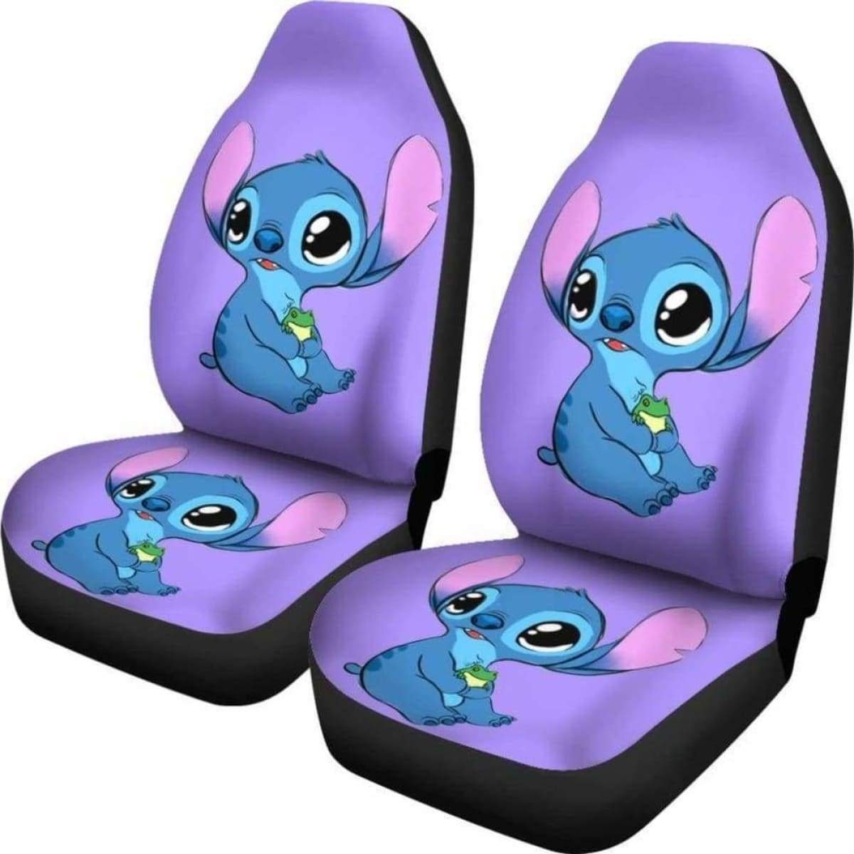 Disney Kawaii Purple Lilo & Stitch Plush Car Headrest Car Seat