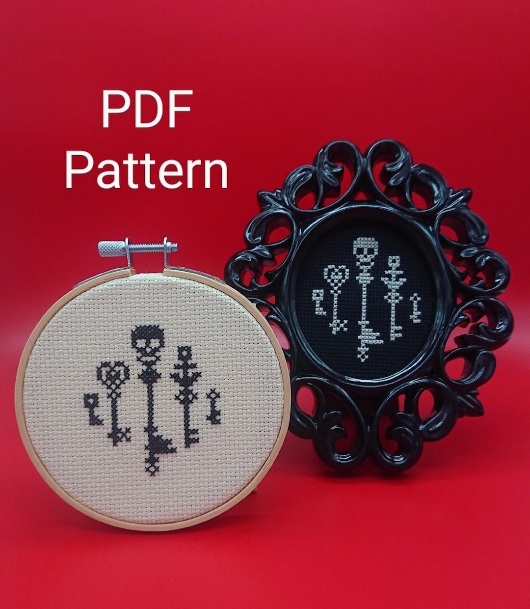 Skeleton Key PDF - Cross Stitch Pattern - Halloween - Skull - Etsy UK