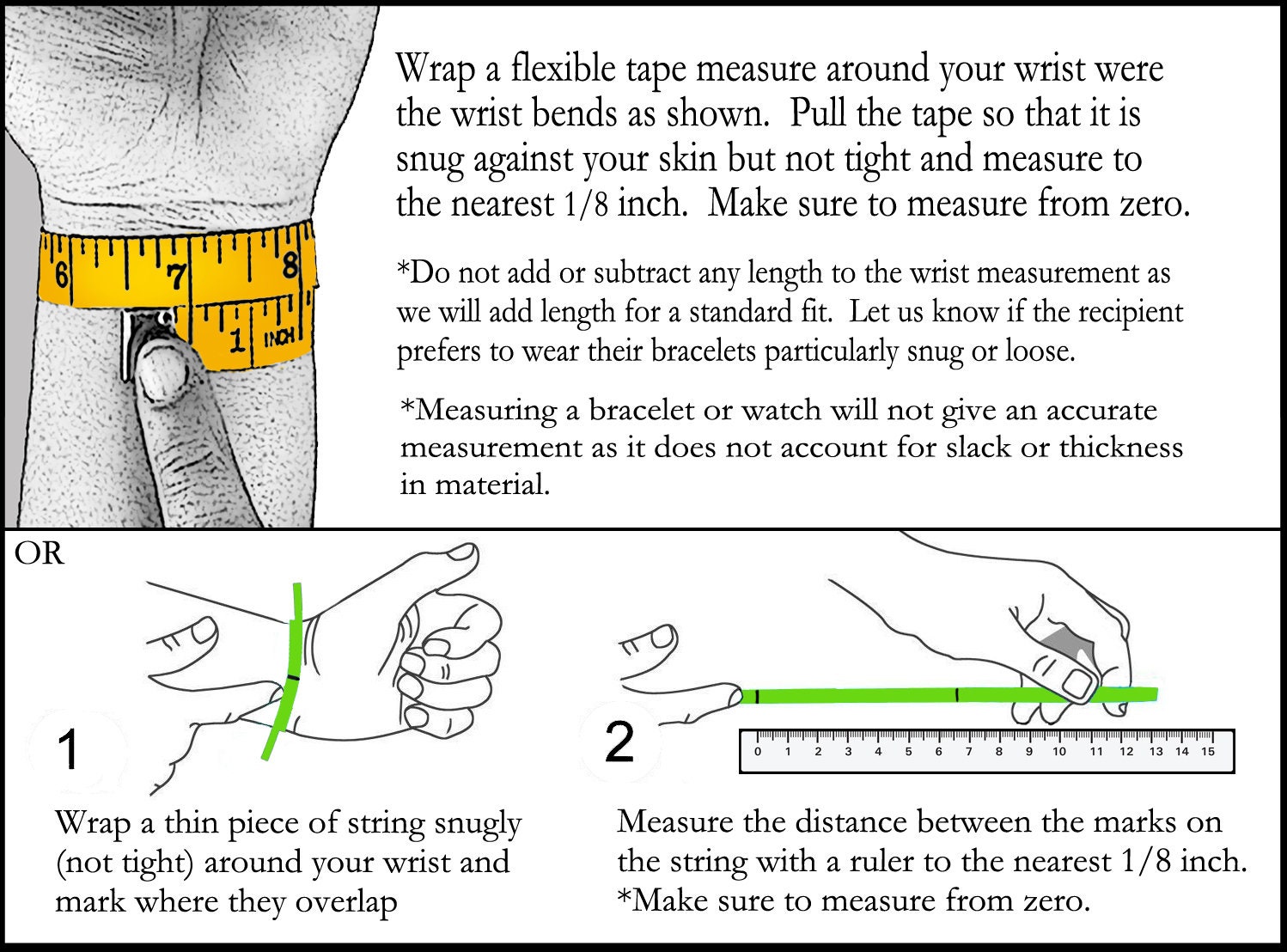  how to measure your wrist for our custom fit bracelets free etsy