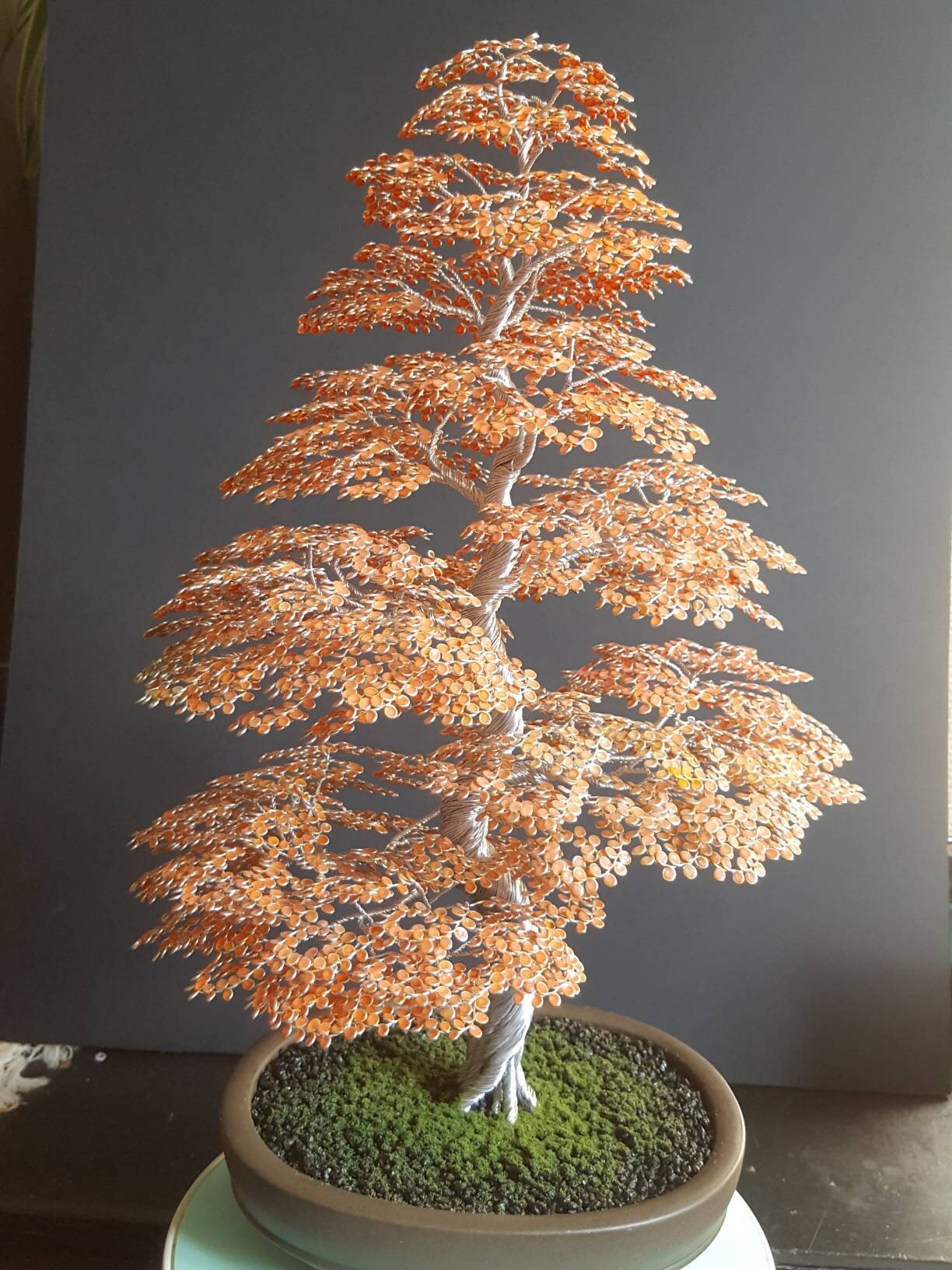 Art Objects Sculpture Wire Bonsai Tree