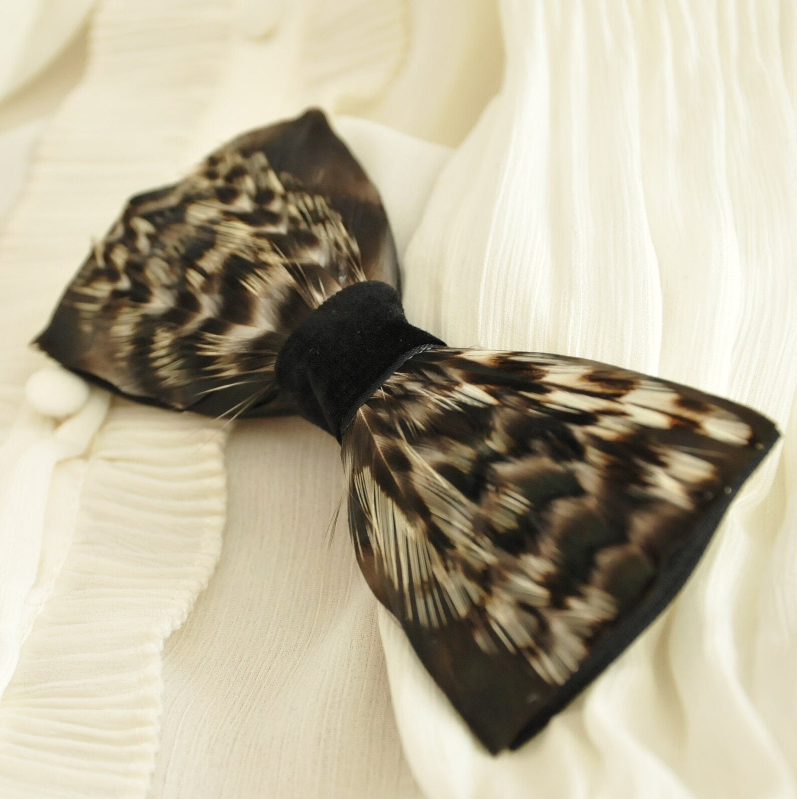 Cock feathers bow tie Bird feathers bow tie Bow tie wedding Etsy