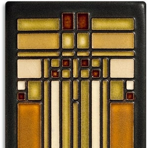 Frank Lloyd Wright Skylight Tile (Brown) 4”x8”