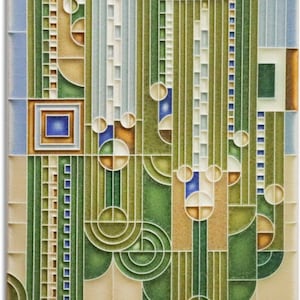 Frank Lloyd Wright Saguaro (Green) Tile 6”x8”