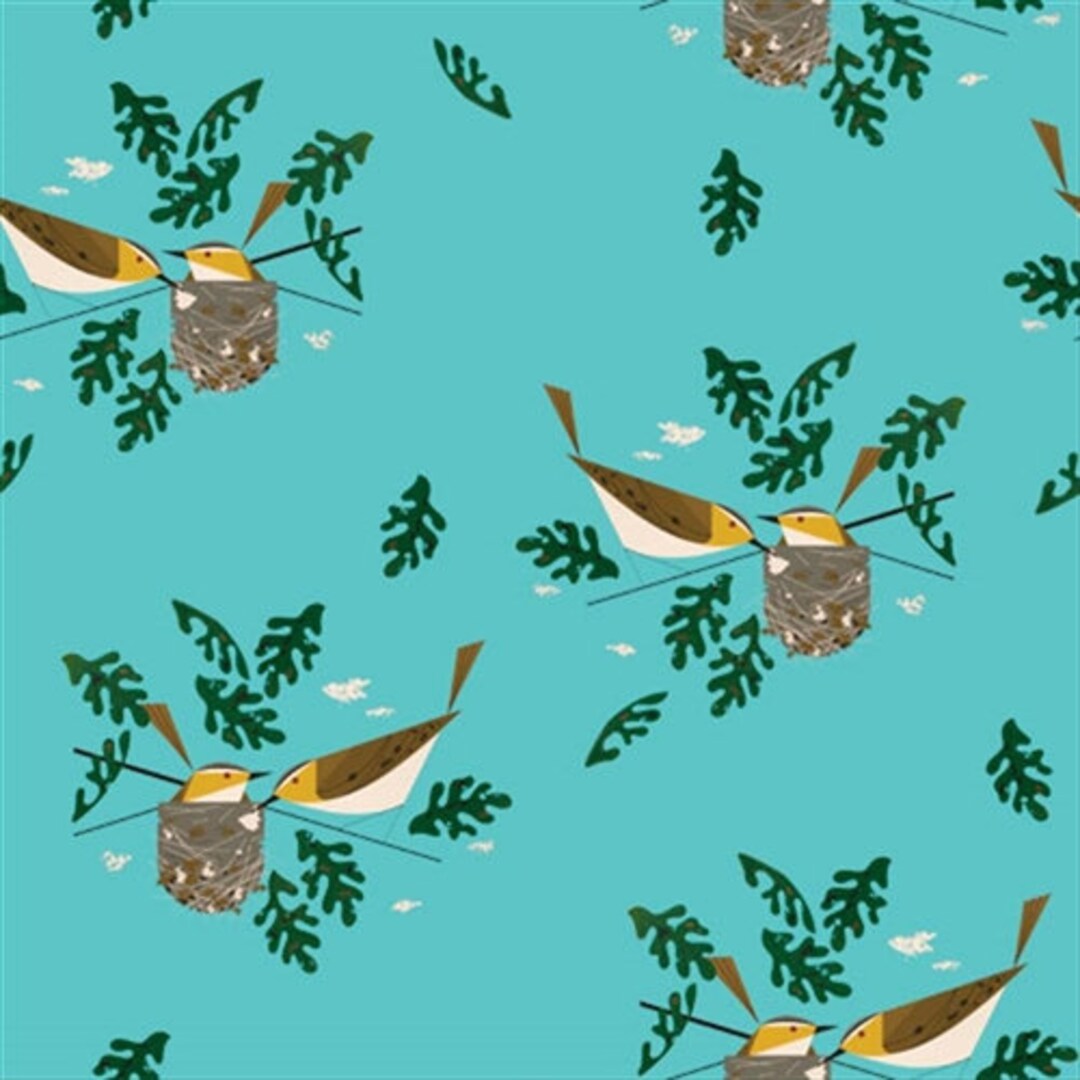 Charley Harper Red-eyed Vireo Half-yard Organic Knit Fabric - Etsy