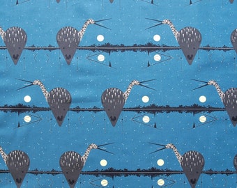 Charley Harper Limpkin Half-Yard Organic Poplin Fabric