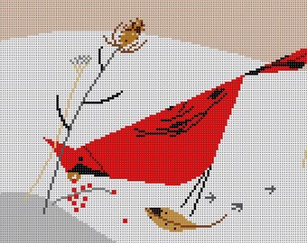 Coniferous Cardinal Needlepoint Pattern | Etsy