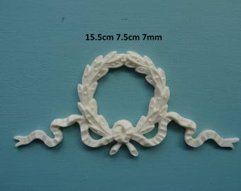 Decorative wreath swag ribbon  applique furniture moulding WSR1