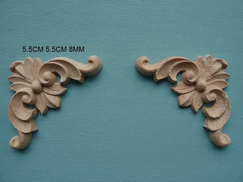 Decorative square flower tile wooden furniture moulding applique onlay DF16