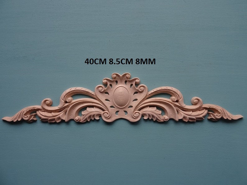 Decorative large wooden leaf scroll center furniture moulding appliques C107