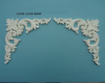 Decorative large ornate corners x 2 applique furniture moulding M1