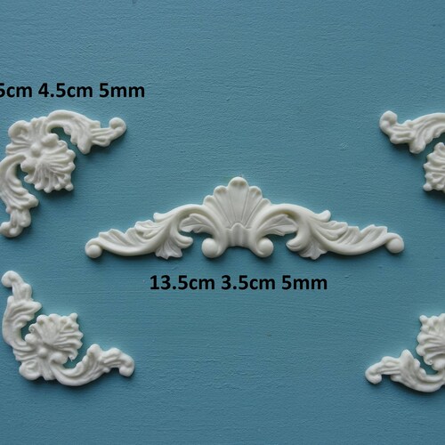 Forever Chic Resin Furniture Onlay – Decorative Birds On Heart Applique – White, P15