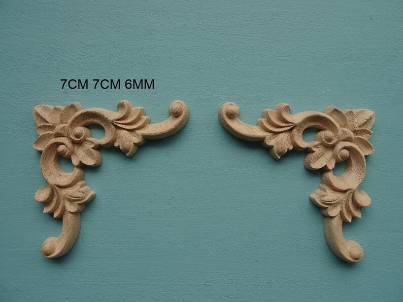 Decorative scroll corners furniture moulding applique onlay Etsy