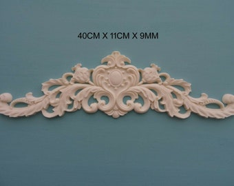 Decorative applique centre scroll resin furniture moulding onlay NR16