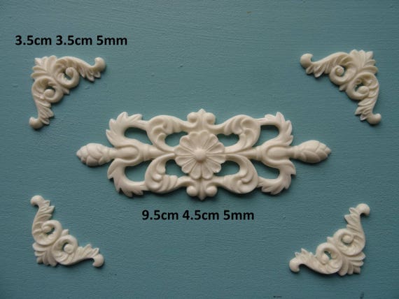 Decorative Center And Corners X 4 Applique Furniture Moulding Etsy
