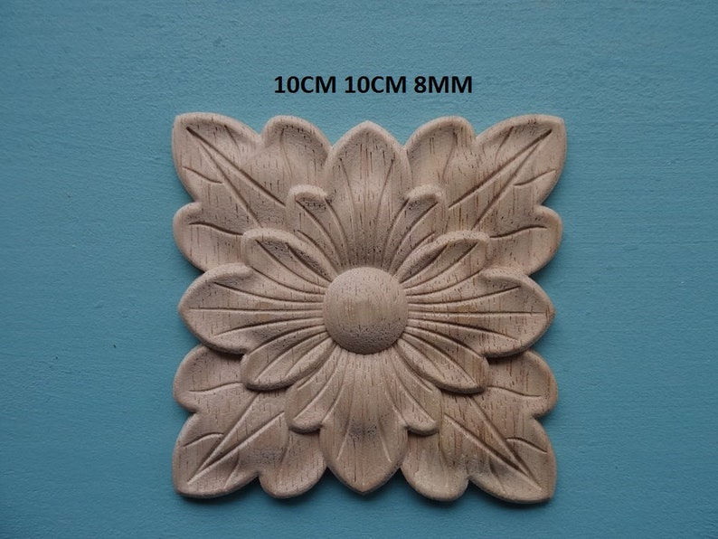 Decorative Large Wooden Leaf Tile Onlay Furniture Moulding Etsy