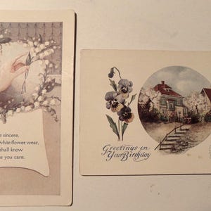 1908 Happy Birthday Wishes and Friendship Postcards, Unused