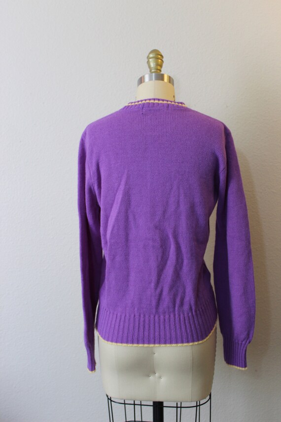 Vintage 1980s 80s Ralph Lauren Polo Sweater purpl… - image 4