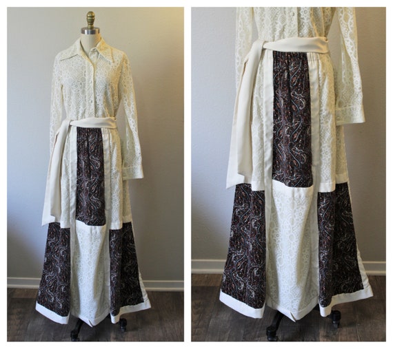 Vintage 1970s Chessa Davis 3 piece printed paisle… - image 1