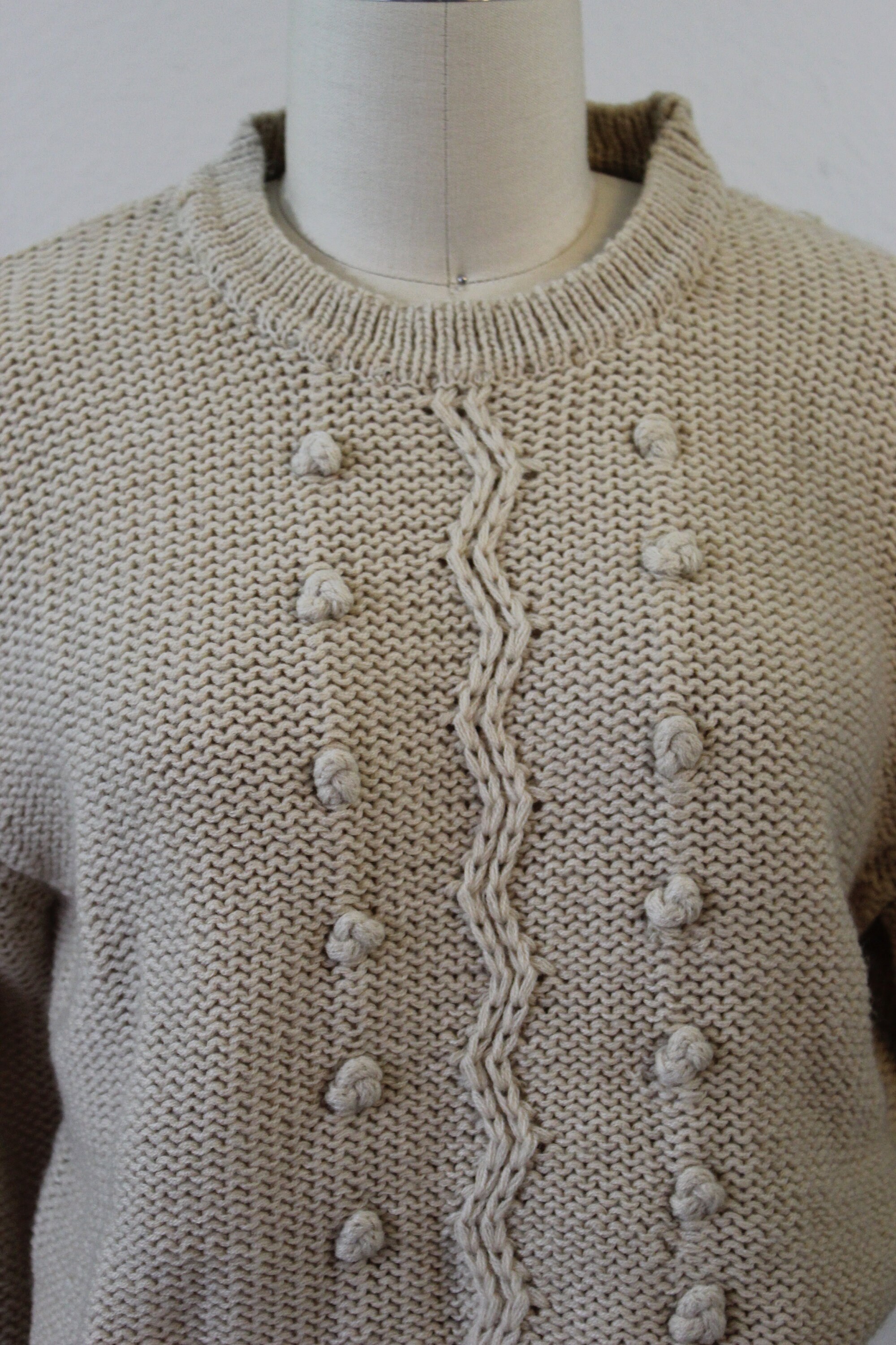 Vintage 70'S Zig Zag Knobby Acrylic Knit Sweater by HALF