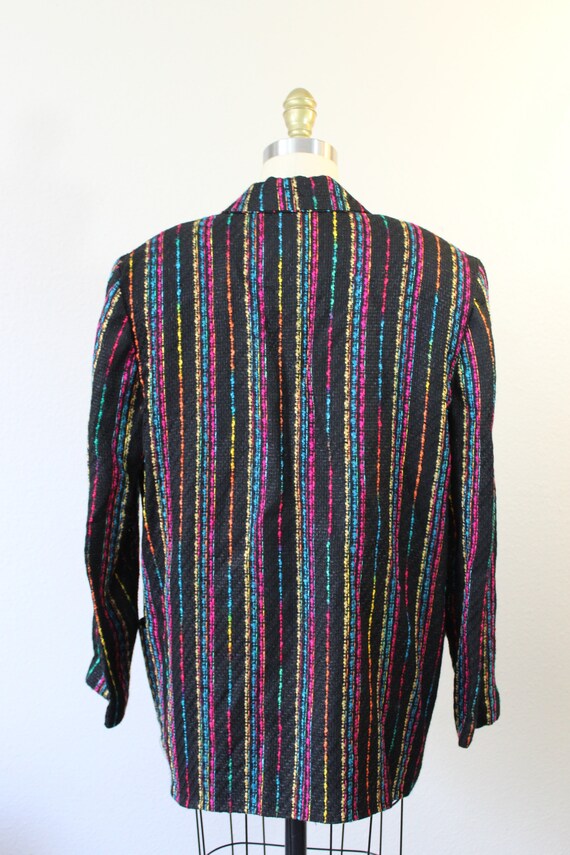 Vintage 1980s 80s Multicolor rainbow Woven Boyfri… - image 9