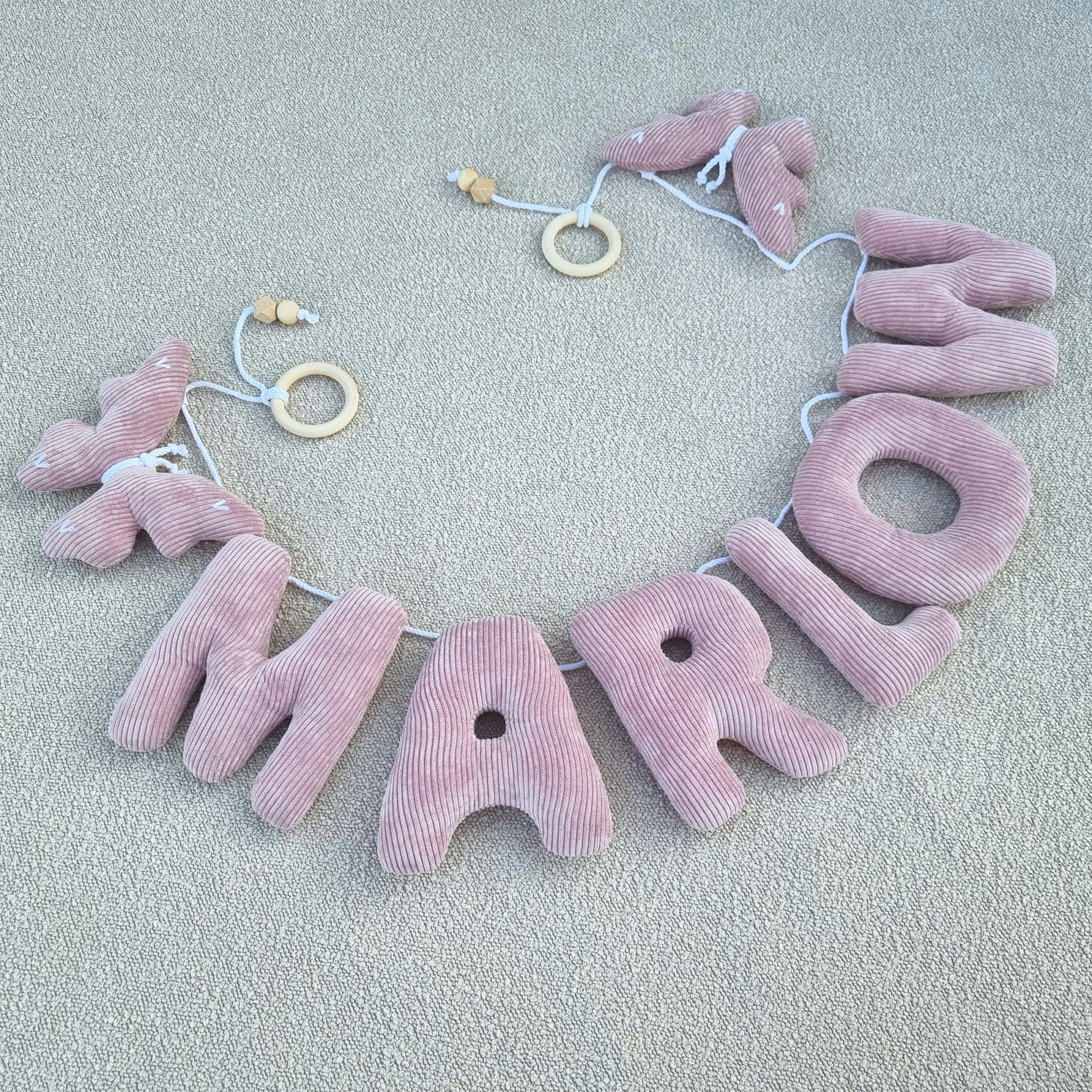Velvet Custom Name Banner Garland Name Nursery Decoration Children’s wall decoration Letter from fabric Babyes name banner