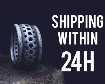 Shipping within 24h! Size 11 3/4US. NEW MODEL! MacroMesh - Original, heavy wedding ring. Unisex ring. Silver wedding ring.