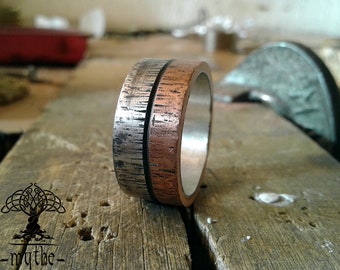 Wide Mens ring / Man Ring / Ring for men / Man Signet Ring / Mens Jewellery / Rings for Men / Two tone ring / Rustic Ring / Eheringe