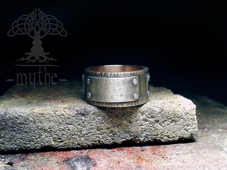 Art From Poland. Unique Mens Wedding Ring Silver Copper Brass Etsy