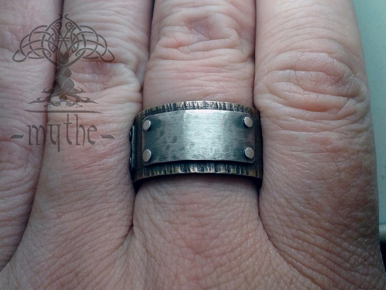 Art From Poland. Unique Mens Wedding Ring Silver Copper Brass Etsy