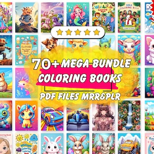 Ensemble MEGA de pages à colorier/livres, livres à colorier MRR pour enfants, lot de livres à colorier, pages à colorier, livre de coloriage PLR, licorne, kawaii et plus