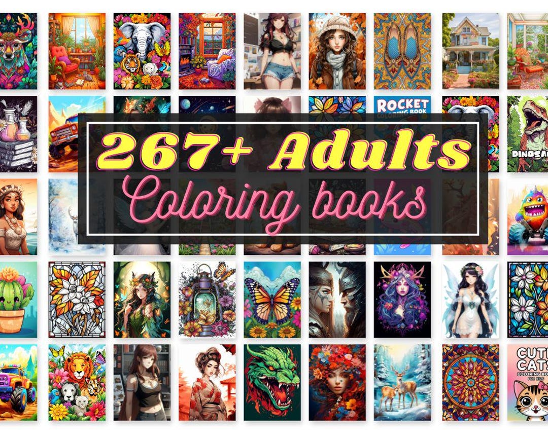 Adult Coloring Book Bundle: 20000+ Pages, 267+ Books (digital Download ...