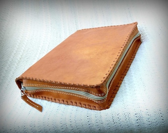 JW Leather Bible Cover SIMPLE Oiled Plain / Study Bible / NWT Regular Bible / Baptism Gift / Pioneer Gift / With Zipper