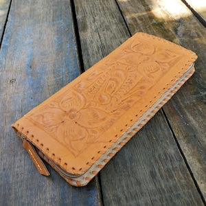 JW Leather Tract-Invitation Holder with Zipper ESTRELLA OILED /Meeting Invitation Holder/Ministry organizer/Pioneer Jw gift