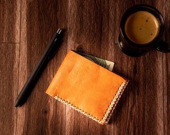 FITZ ROY // minimal leather wallet for men / handstiched / bifold wallet