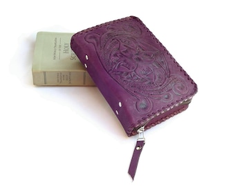 JW LARGE Bibel Cover / handmade / Leather Bible Cover / NWT Translation Study Bible Edition