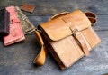 SERVICE BAG - Libertad "Vintage" horizontal / Ministry Bag / Pioneer Bag / handmade / 100 % cow hide leather product logo