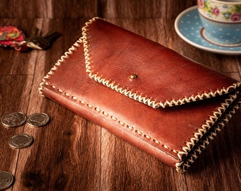 Leather Purse COPACABANA / Leather Wallet Woman / handstiched /