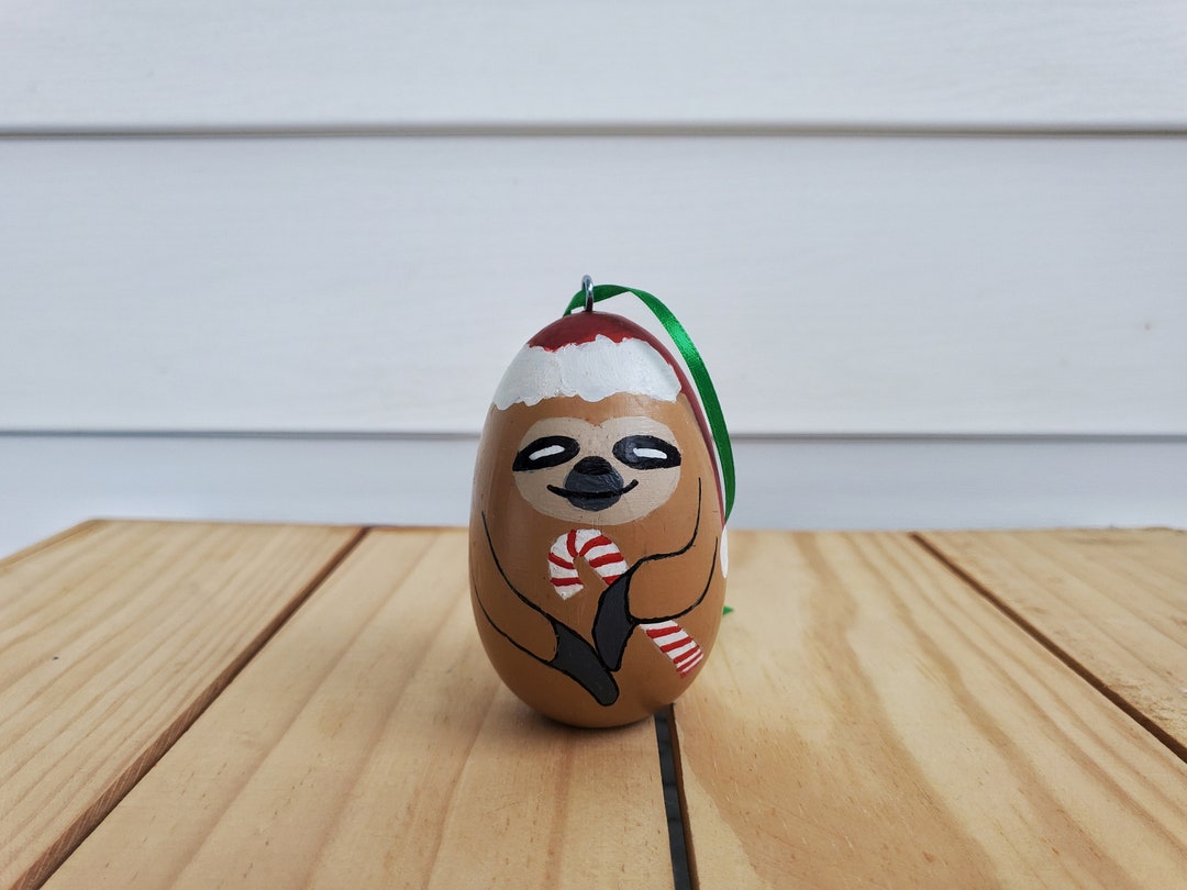 Sloth Santa Ornament, Tropical Animal, Coastal Farmhouse Christmas ...
