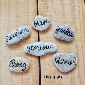 Inspirational Message Stones Set of 6, Affirmation Meditation Rocks, Word Ocean Pebbles, Rock Art, Worry Stones image 6