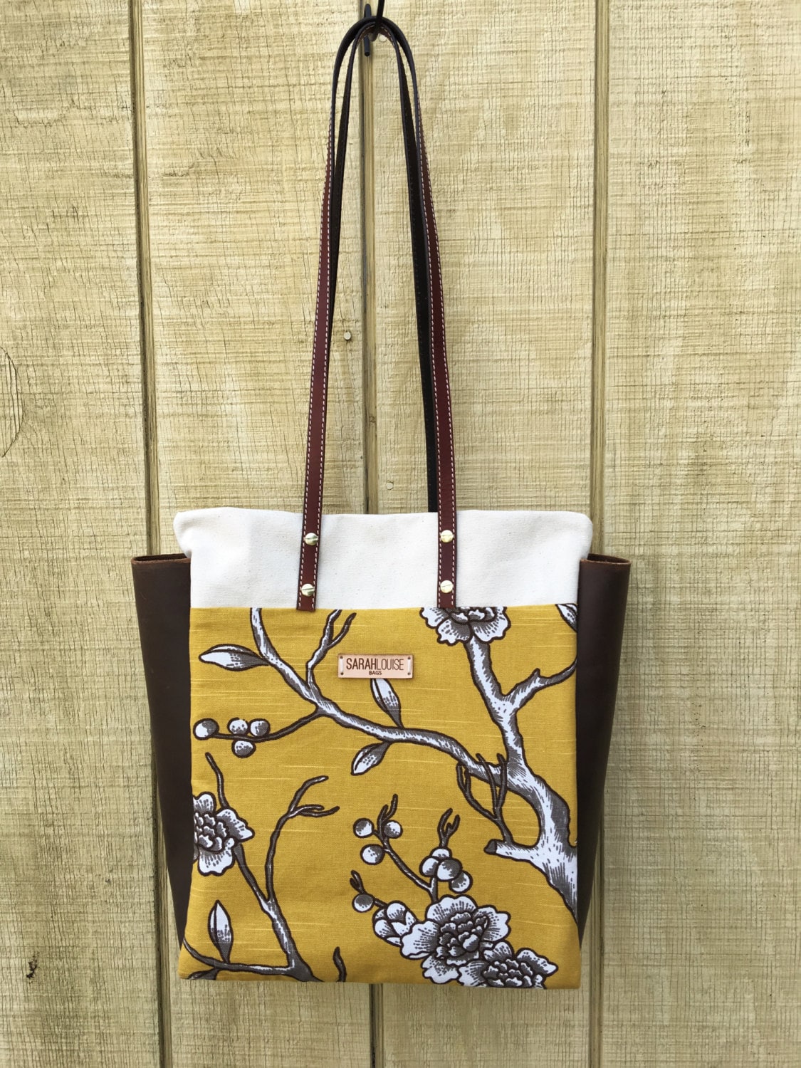 Sturdy Canvas and Leather Tote Bag Etsy