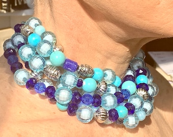 China Blues Statement Necklace