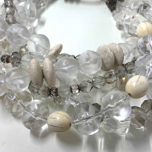 Beach Glass Look Multi Strand Bold Statement Choker order Necklace