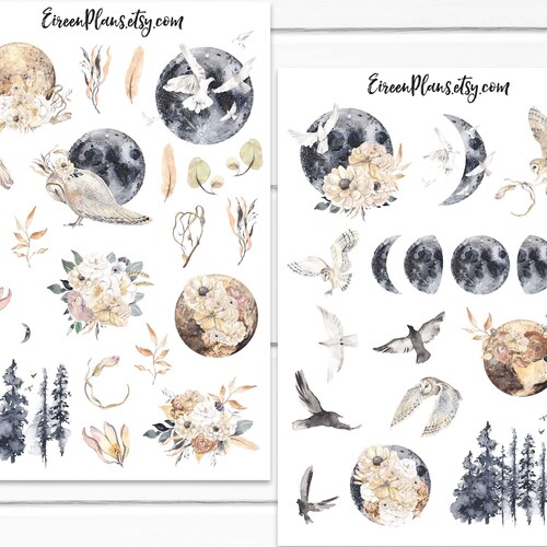 Floral Monthly Stickers Printable Monthly Planner Stickers | Etsy